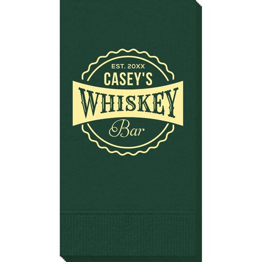 Whiskey Bar Label Guest Towels